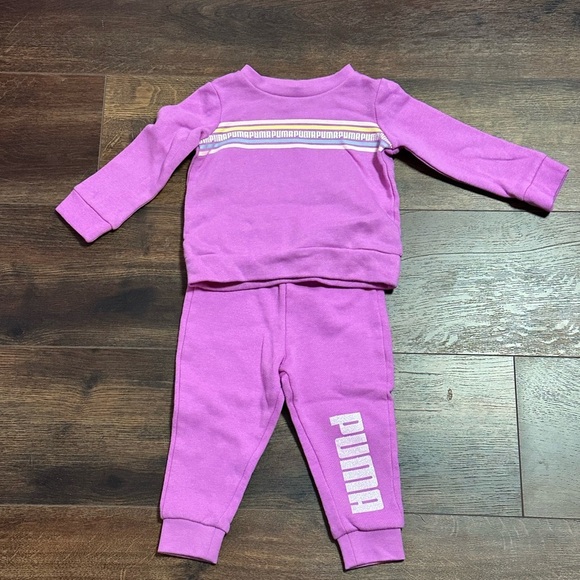 Puma Purple Fleece Pullover Joggers set Size 18 months - Picture 1 of 8